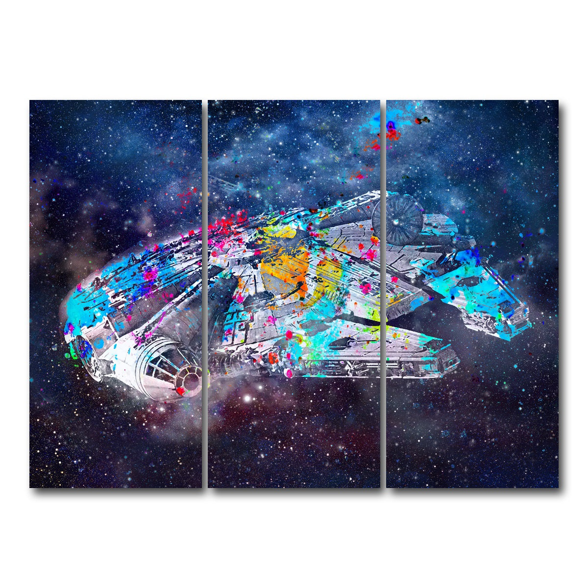 AUTO-MOCKUP WHITE | Millennium Falcon | 3 Piece | Gallery Wrap Canvas | group=8x18