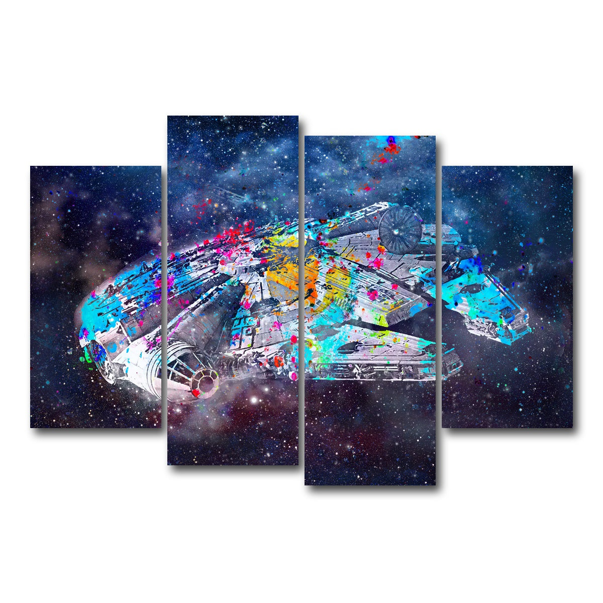 AUTO-MOCKUP WHITE | Millennium Falcon | 4 Piece | Gallery Wrap Canvas | group=4_short