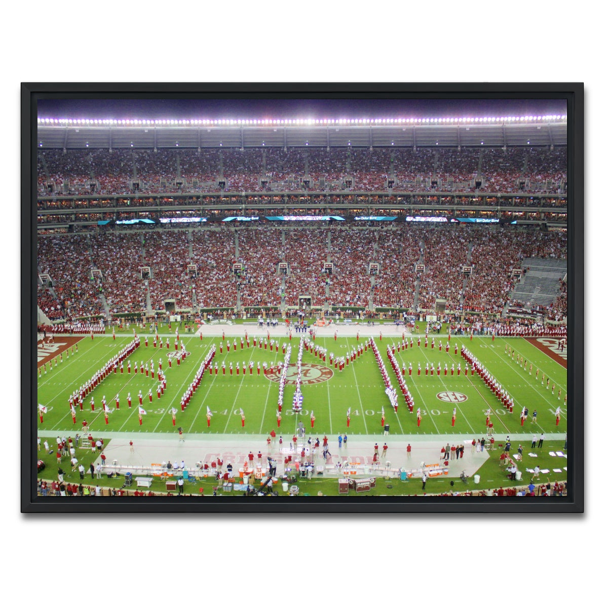 AUTO-MOCKUP WHITE | Million Dollar Band - Bryant Denny Stadium | 1 Piece | Black Framed Canvas | group=4x3
