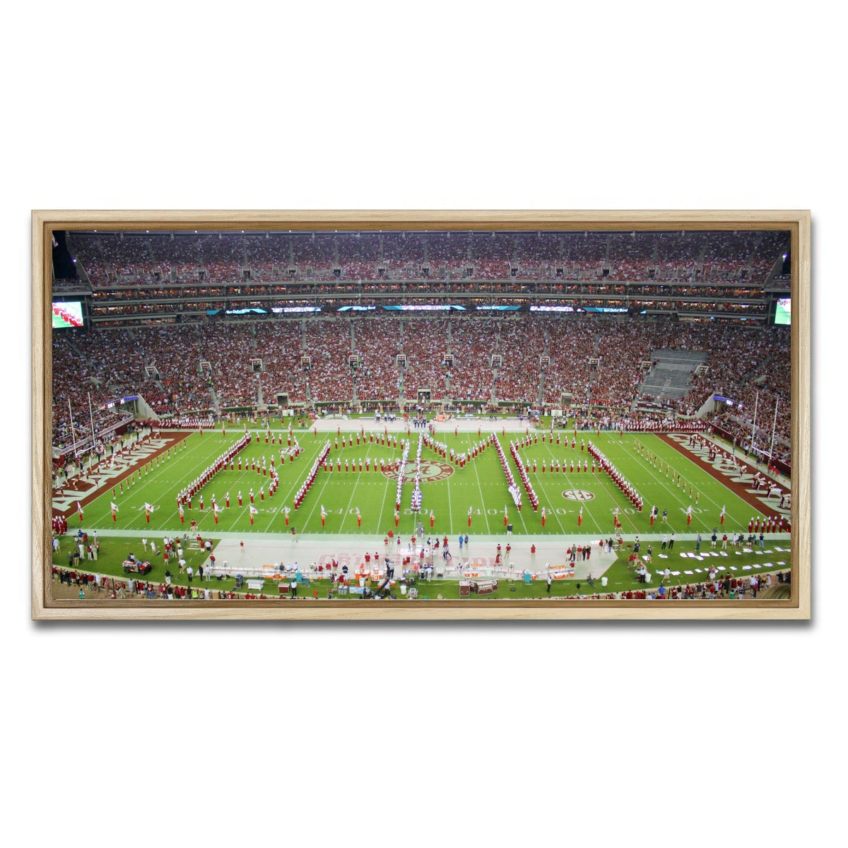 AUTO-MOCKUP WHITE | Million Dollar Band - Bryant Denny Stadium | 1 Piece | Natural Framed Canvas | group=2x1