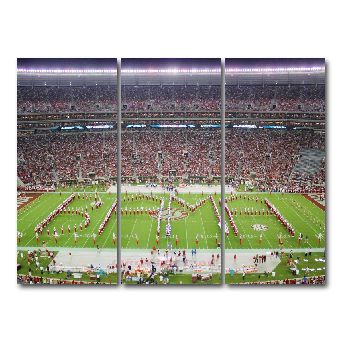 AUTO-MOCKUP WHITE | Million Dollar Band - Bryant Denny Stadium | 3 Piece | Gallery Wrap Canvas | group=8x18