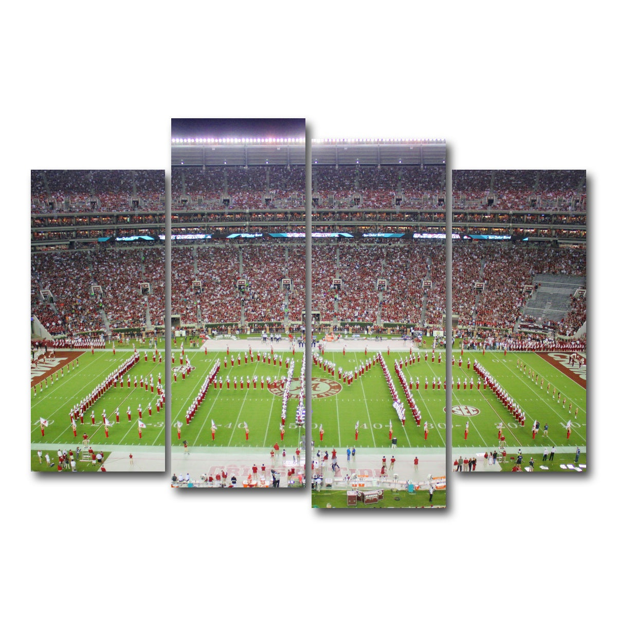 AUTO-MOCKUP WHITE | Million Dollar Band - Bryant Denny Stadium | 4 Piece | Gallery Wrap Canvas | group=4_normal