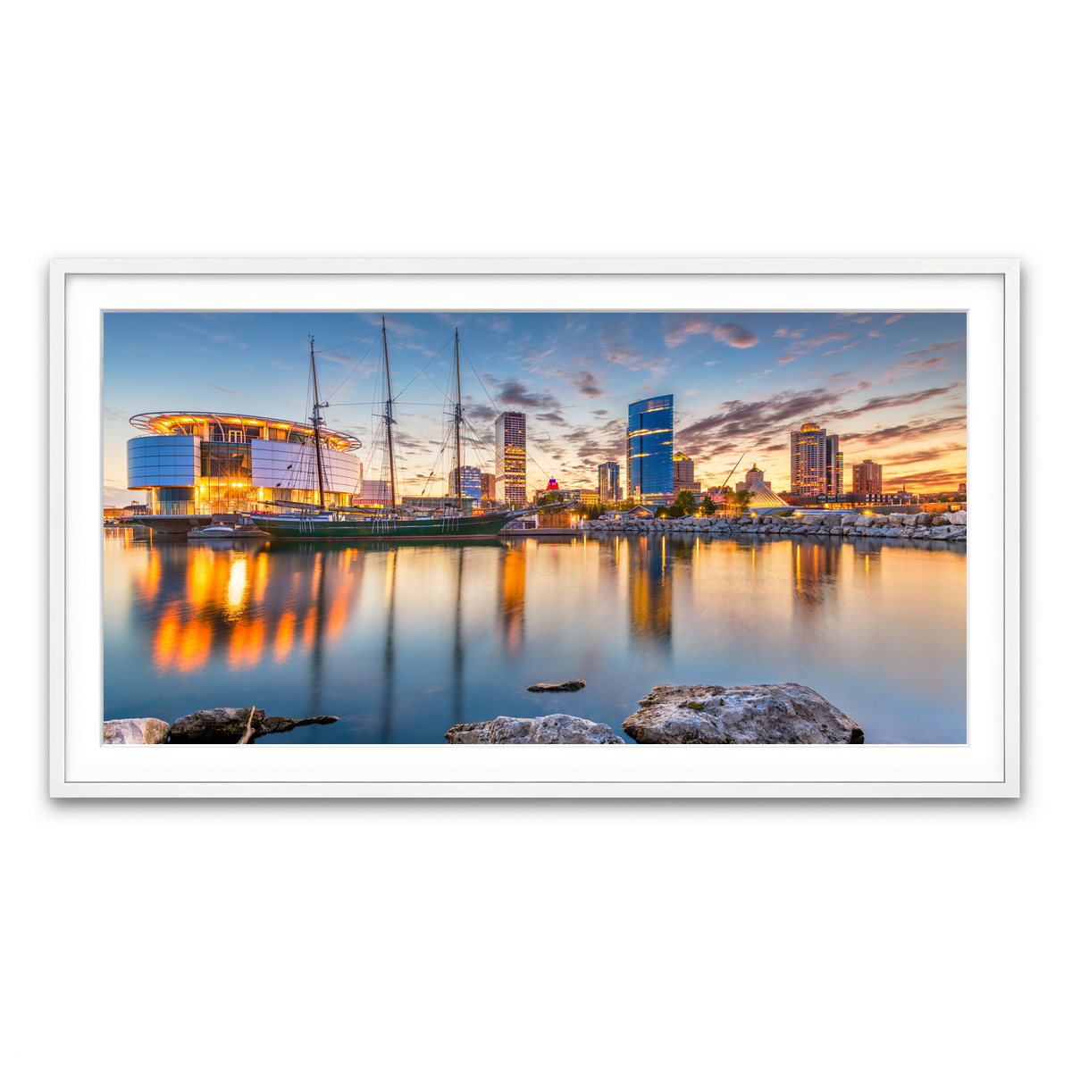 Framed Print 2x1 White