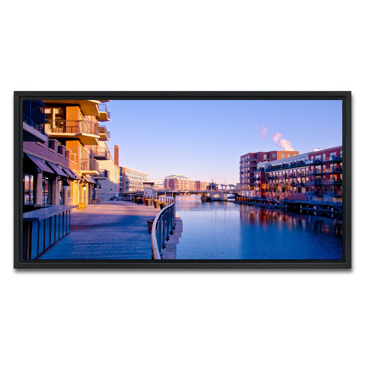 AUTO-MOCKUP WHITE | Milwaukee Third Ward Riverwalk | 1 Piece | Black Framed Canvas | group=2x1