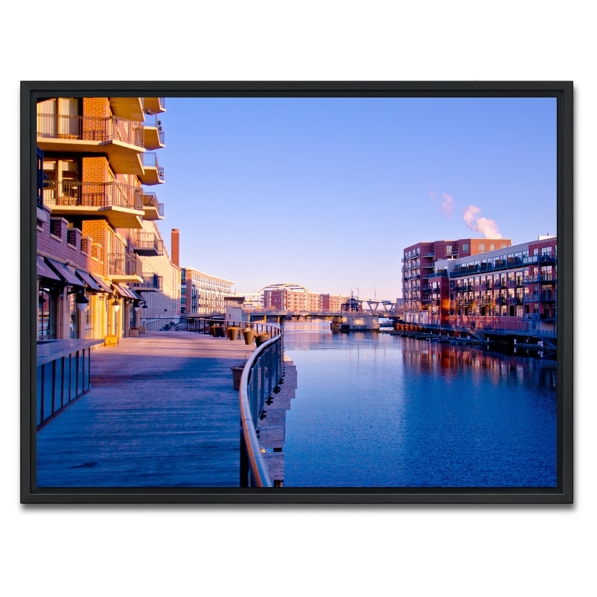 AUTO-MOCKUP WHITE | Milwaukee Third Ward Riverwalk | 1 Piece | Black Framed Canvas | group=4x3