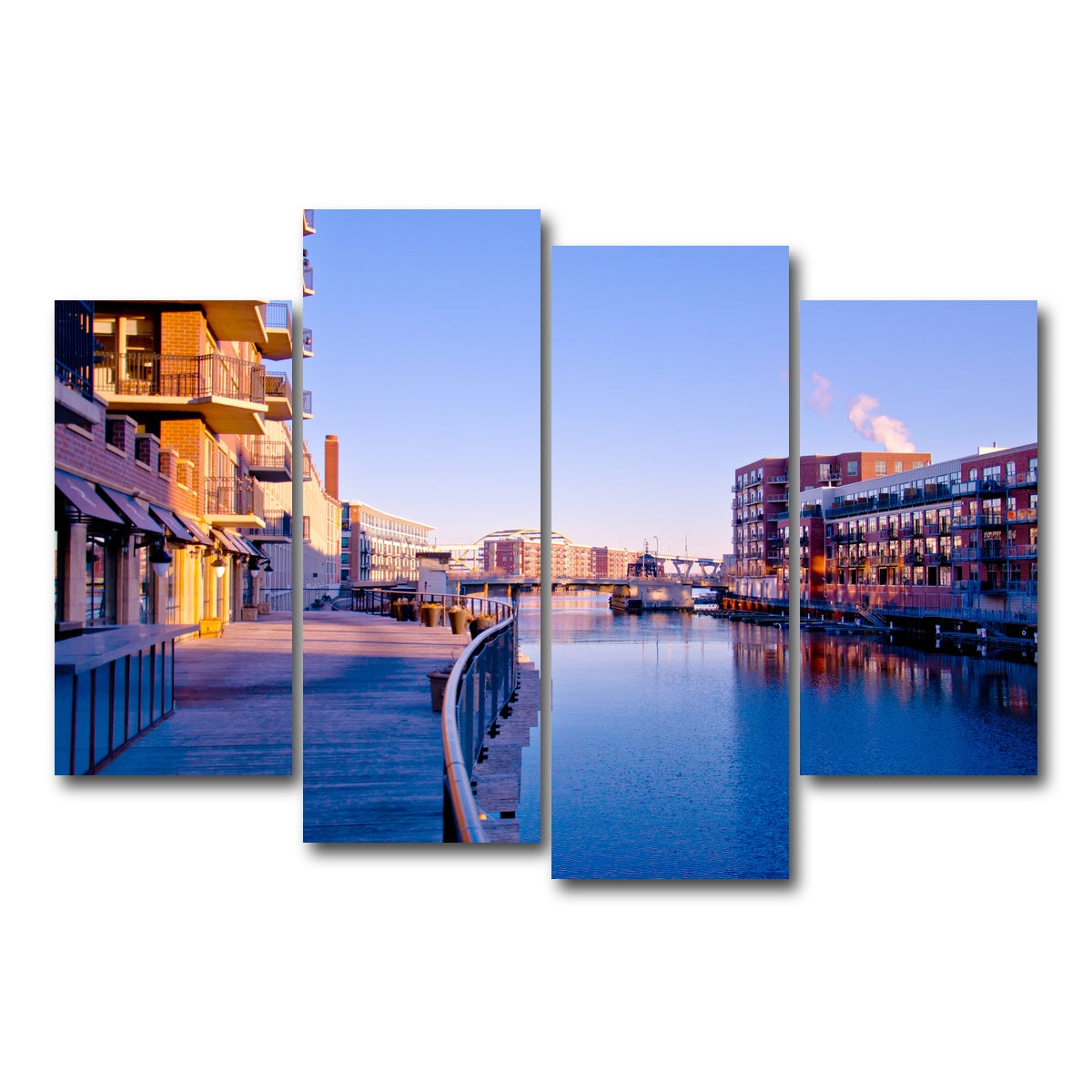 AUTO-MOCKUP WHITE | Milwaukee Third Ward Riverwalk | 4 Piece | Gallery Wrap Canvas | group=4_short