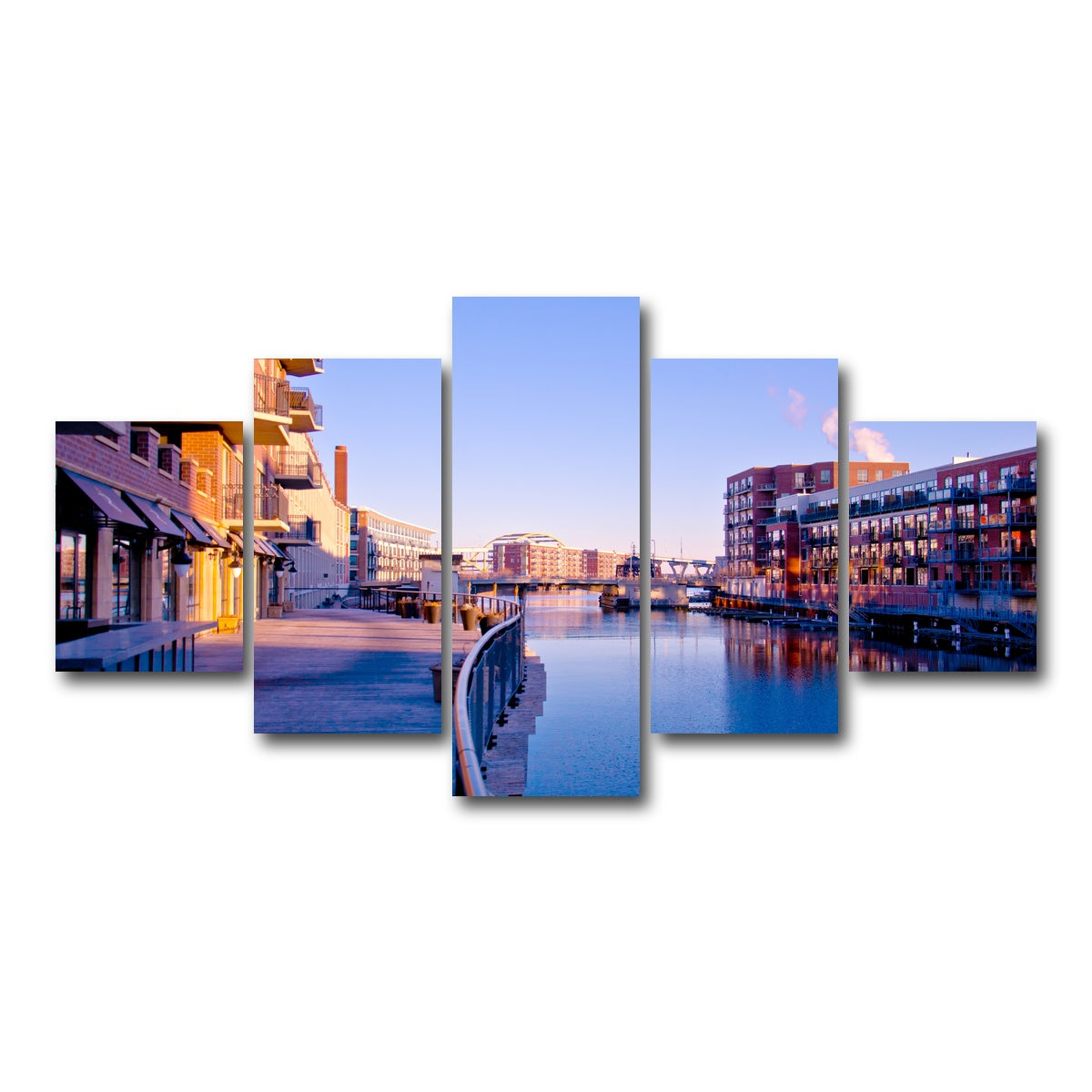 AUTO-MOCKUP WHITE | Milwaukee Third Ward Riverwalk | 5 Piece | Gallery Wrap Canvas | group=5_short