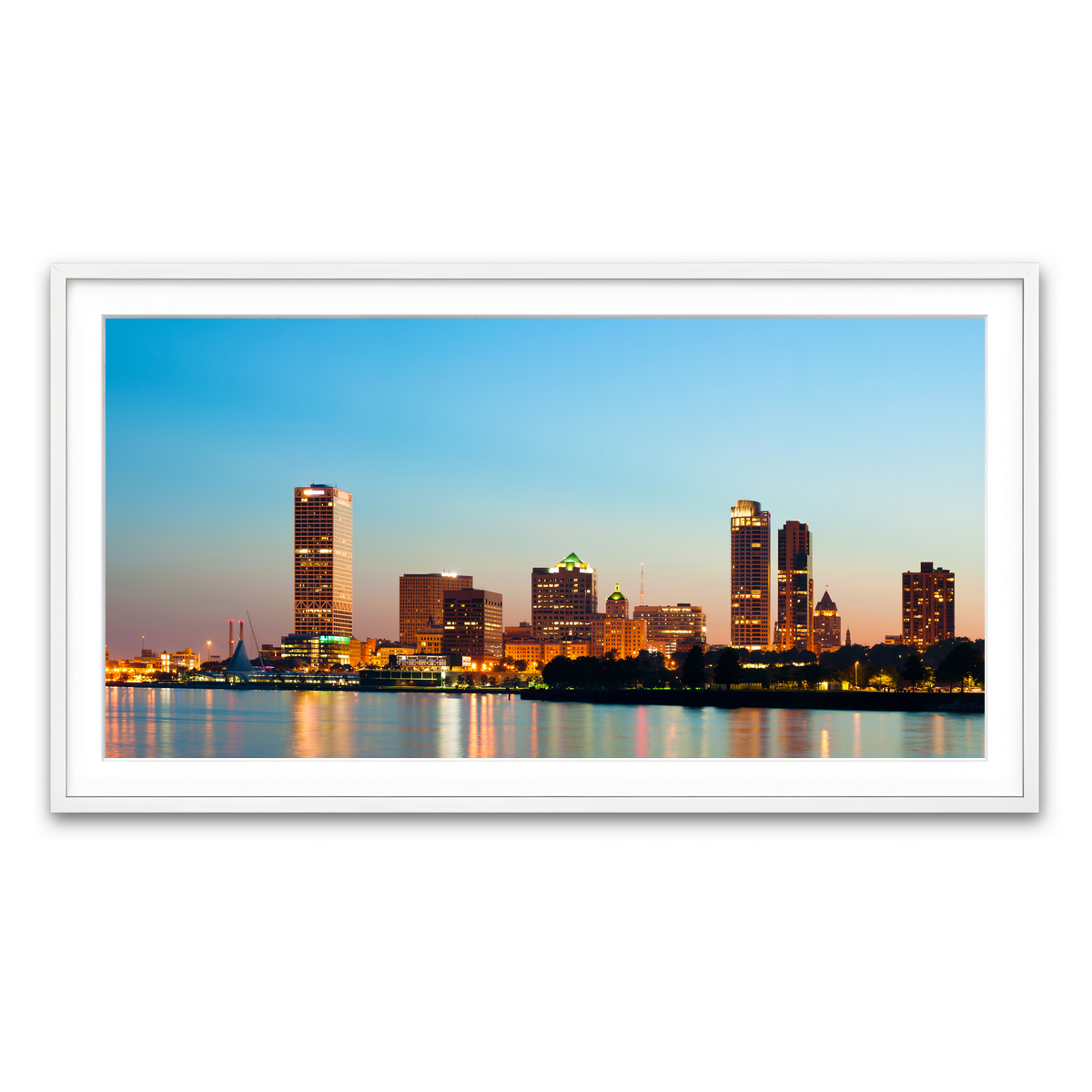 Framed Print 2x1 White