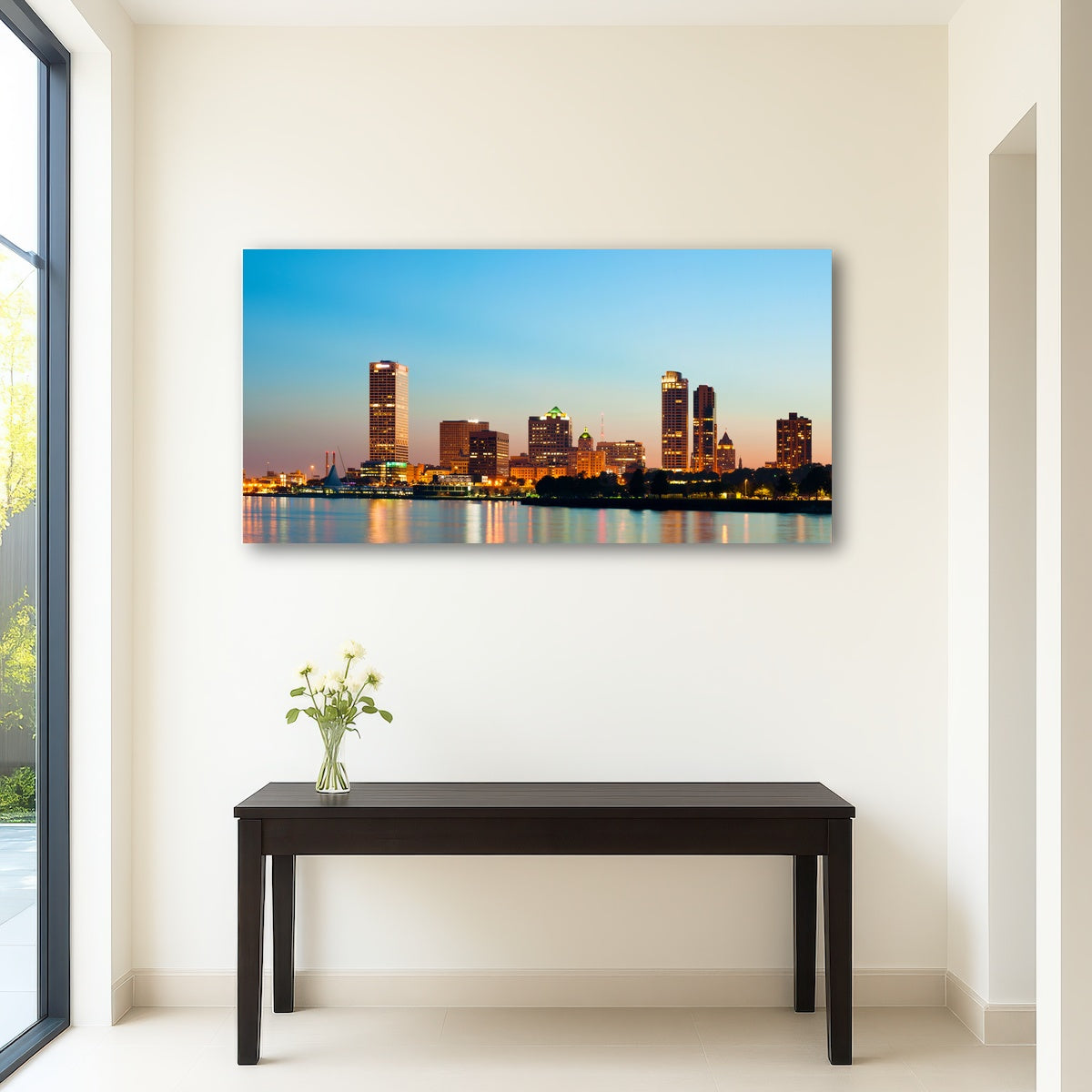 AUTO-MOCKUP ROOM | Milwaukee skyline at twilight