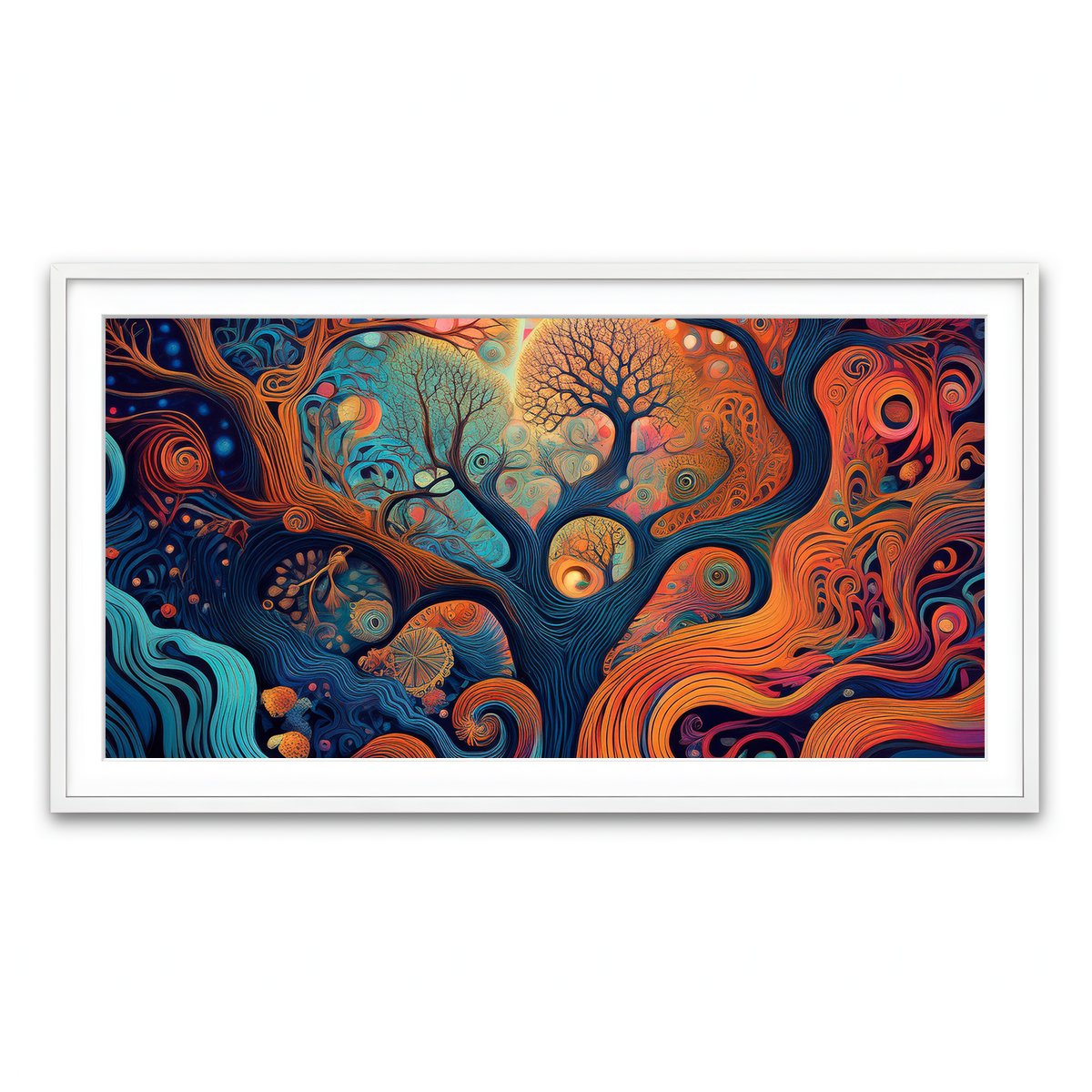 Framed Print 2x1 White