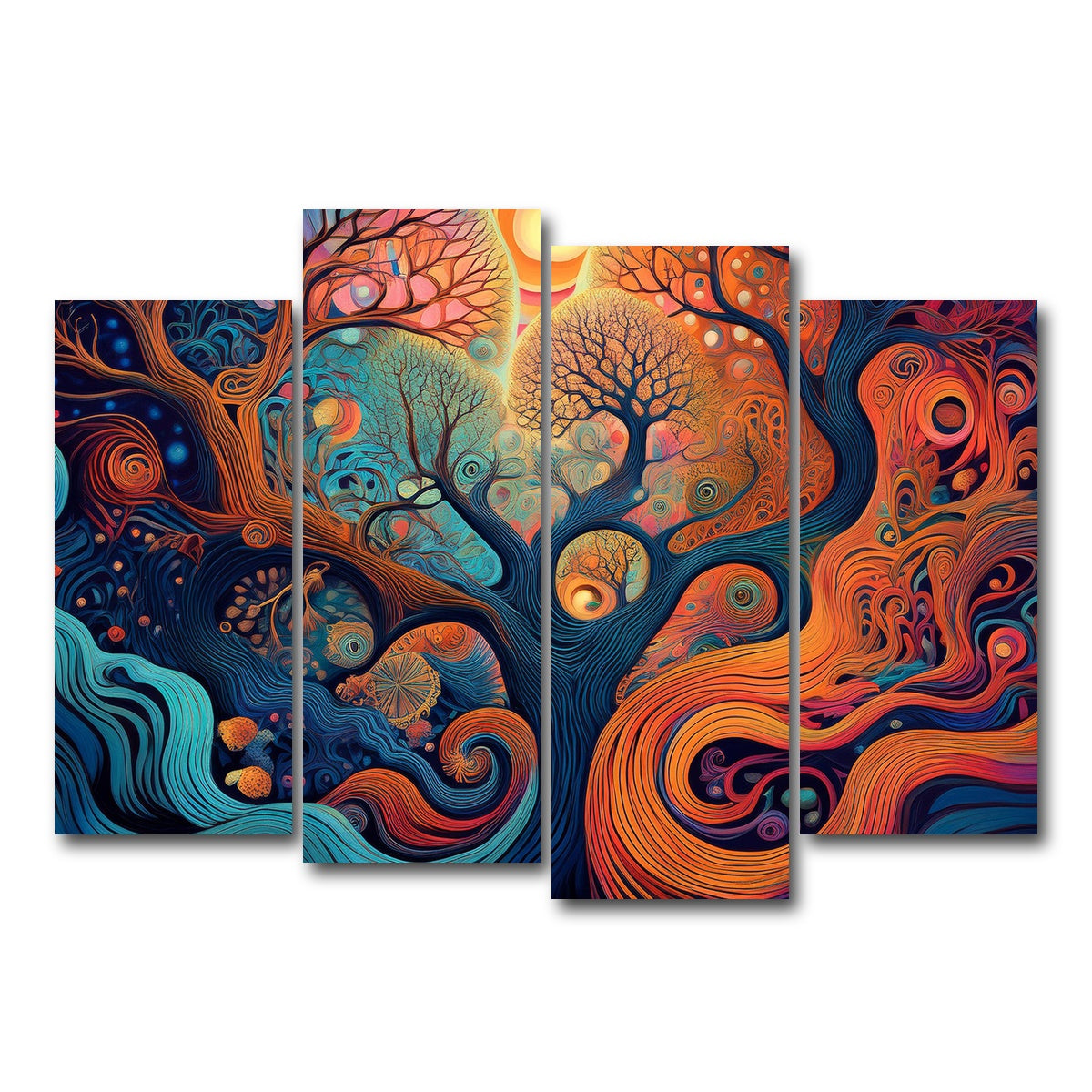 AUTO-MOCKUP WHITE | Mind Jungle | 4 Piece | Gallery Wrap Canvas | group=4_normal