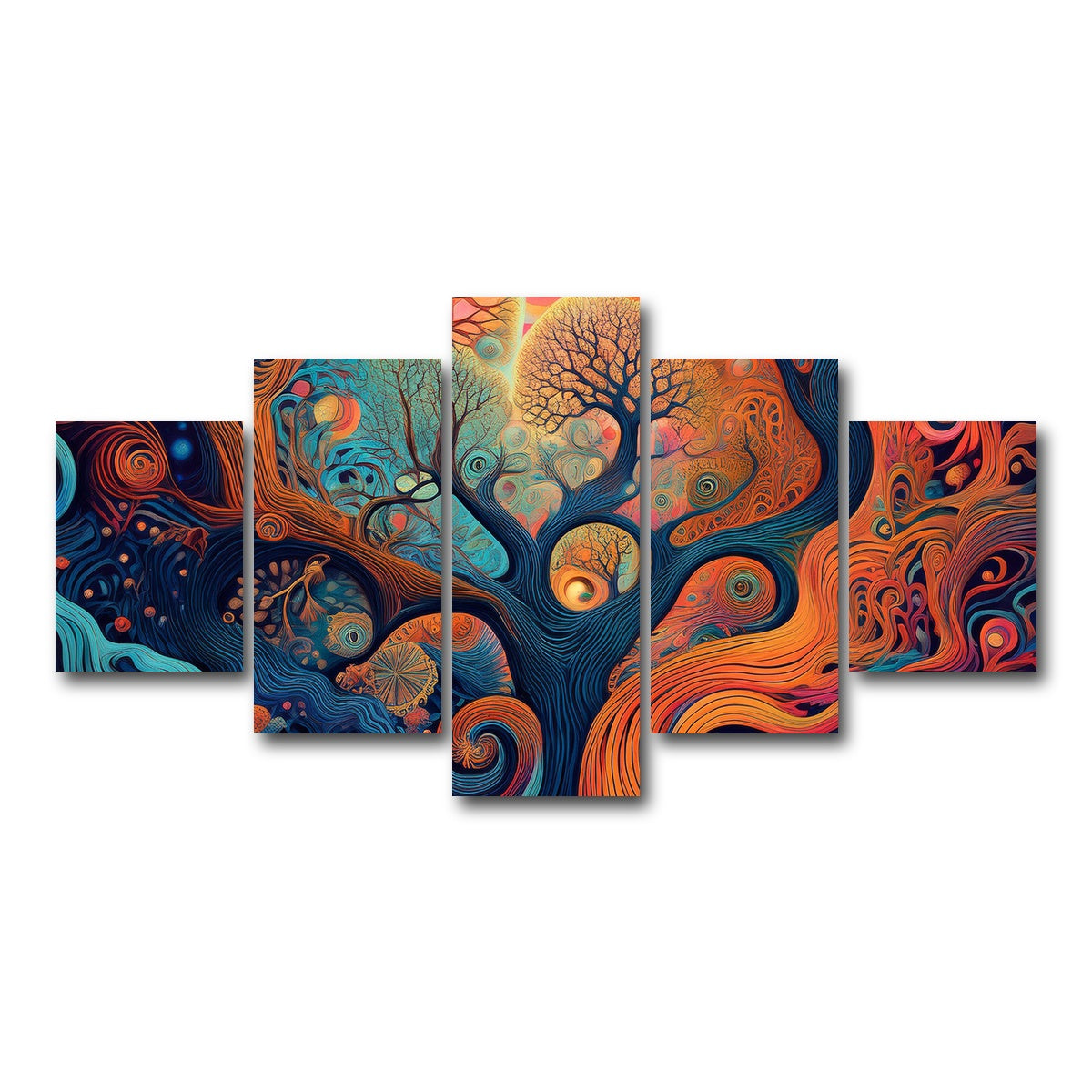 AUTO-MOCKUP WHITE | Mind Jungle | 5 Piece | Gallery Wrap Canvas | group=5_short