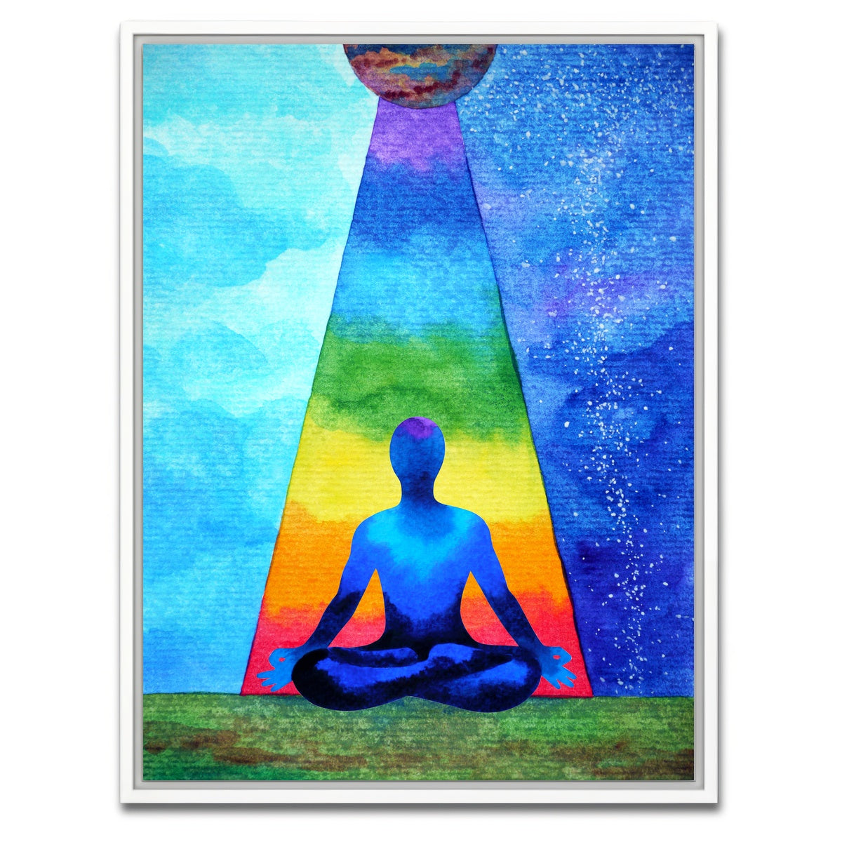 AUTO-MOCKUP WHITE | Mind power chakra | 1 Piece | White Framed Canvas | group=3x4