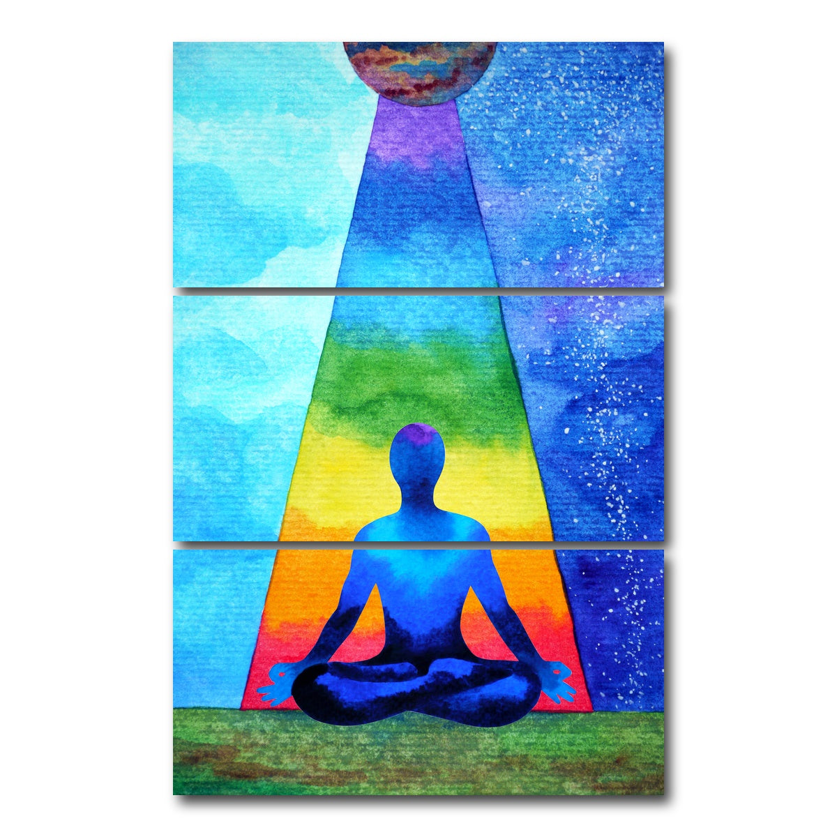 AUTO-MOCKUP WHITE | Mind power chakra | 3 Piece | Gallery Wrap Canvas | group=12x24_stacked