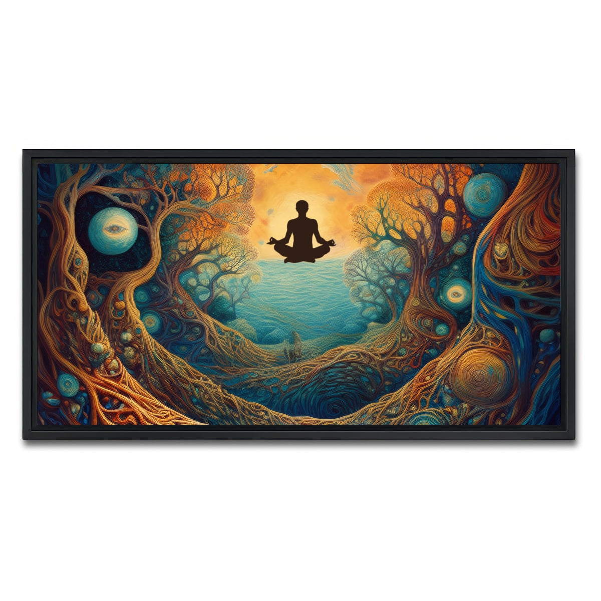 AUTO-MOCKUP WHITE | Mind web | 1 Piece | Black Framed Canvas | group=2x1