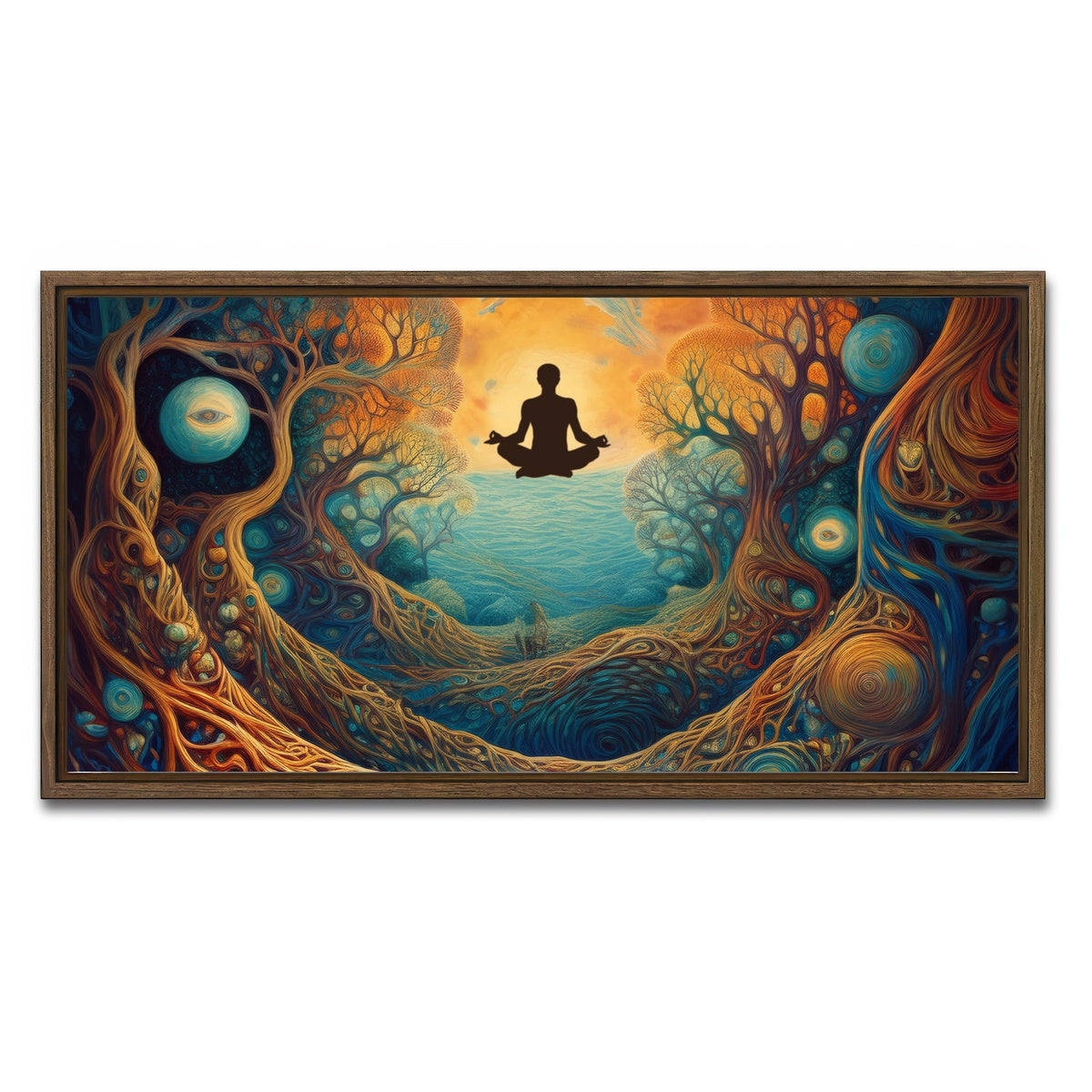 AUTO-MOCKUP WHITE | Mind web | 1 Piece | Walnut Framed Canvas | group=2x1