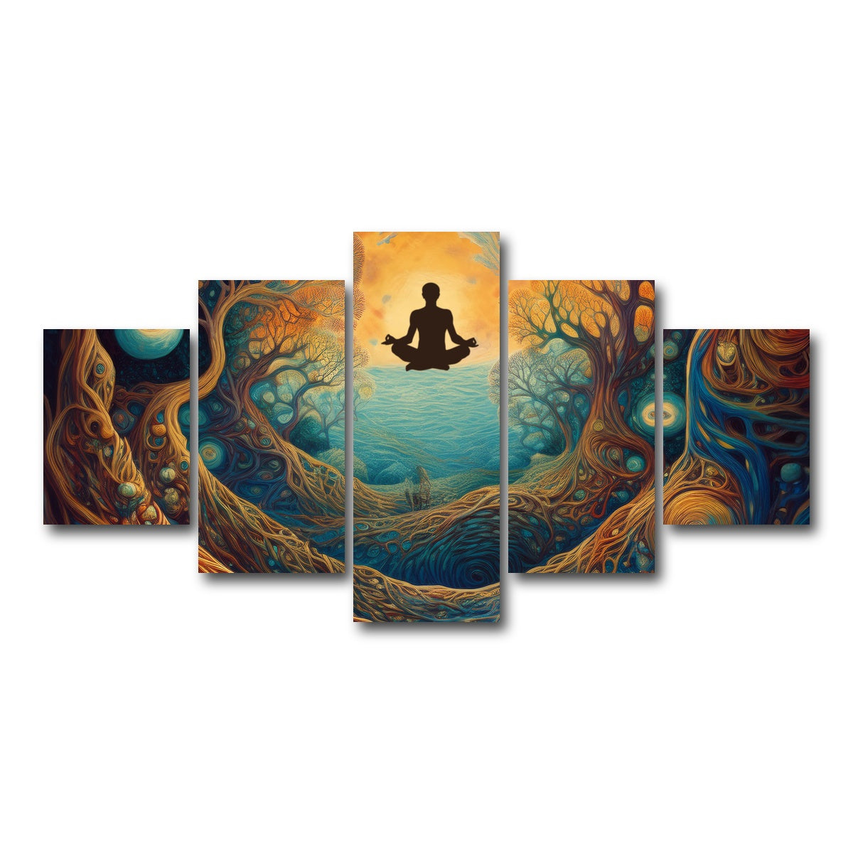 AUTO-MOCKUP WHITE | Mind web | 5 Piece | Gallery Wrap Canvas | group=5_short