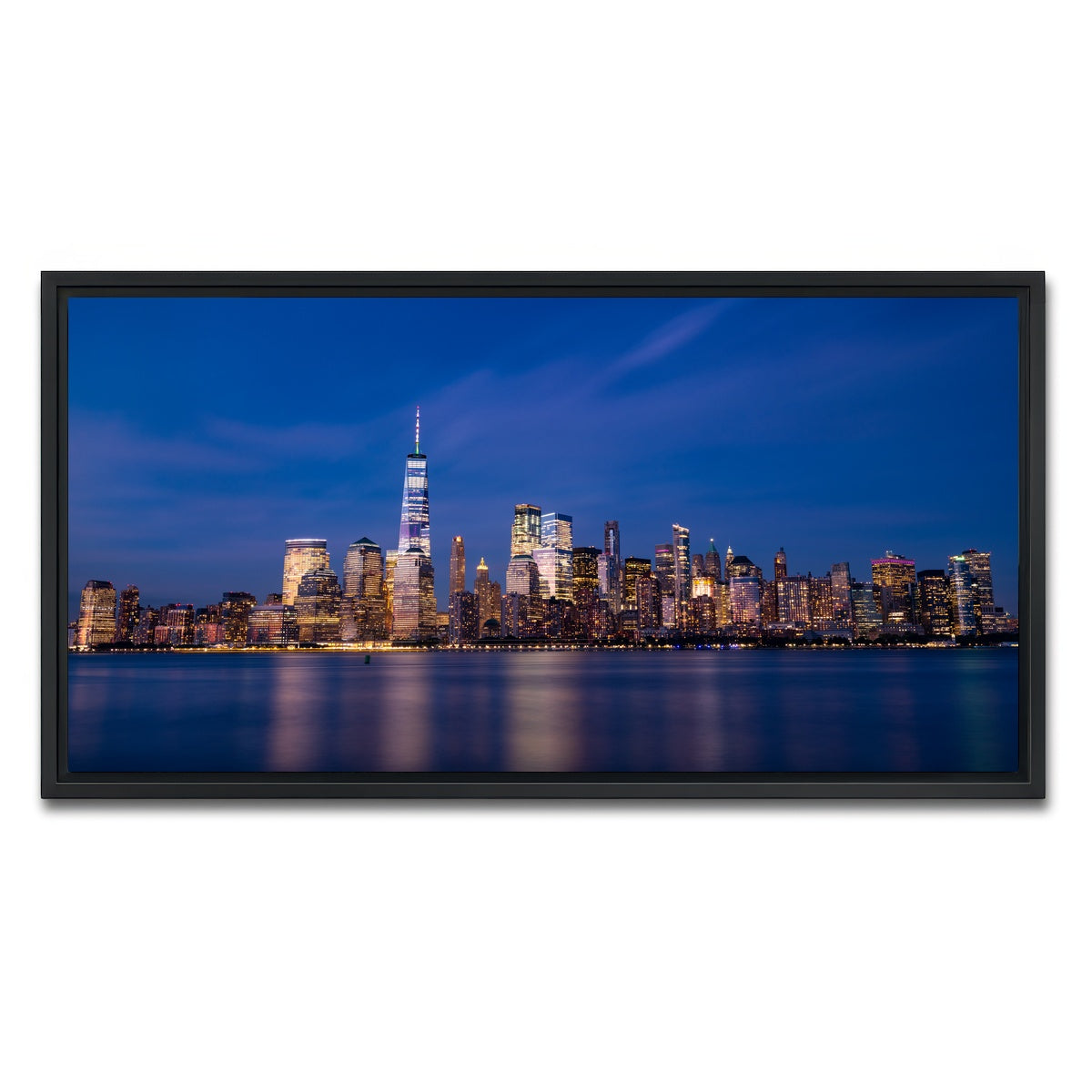 AUTO-MOCKUP WHITE | Minimal Blue | 1 Piece | Black Framed Canvas | group=2x1