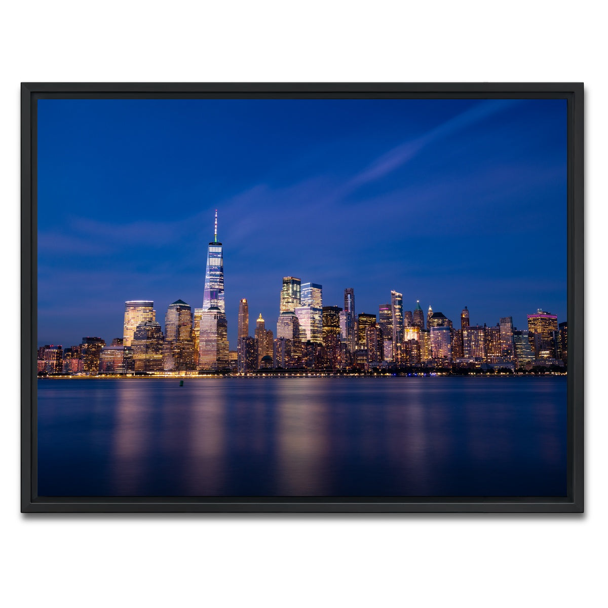 AUTO-MOCKUP WHITE | Minimal Blue | 1 Piece | Black Framed Canvas | group=4x3