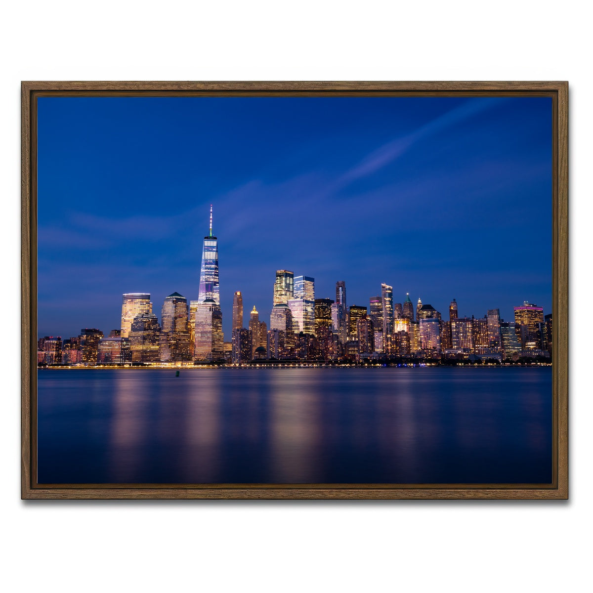 AUTO-MOCKUP WHITE | Minimal Blue | 1 Piece | Walnut Framed Canvas | group=4x3