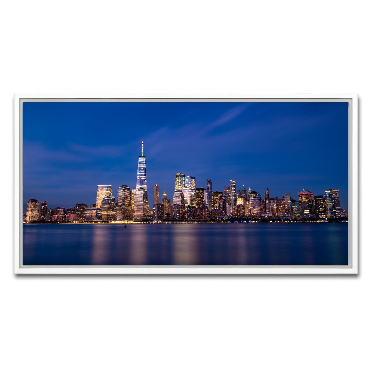 AUTO-MOCKUP WHITE | Minimal Blue | 1 Piece | White Framed Canvas | group=2x1