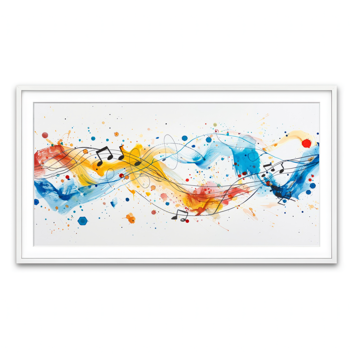Framed Print 2x1 White