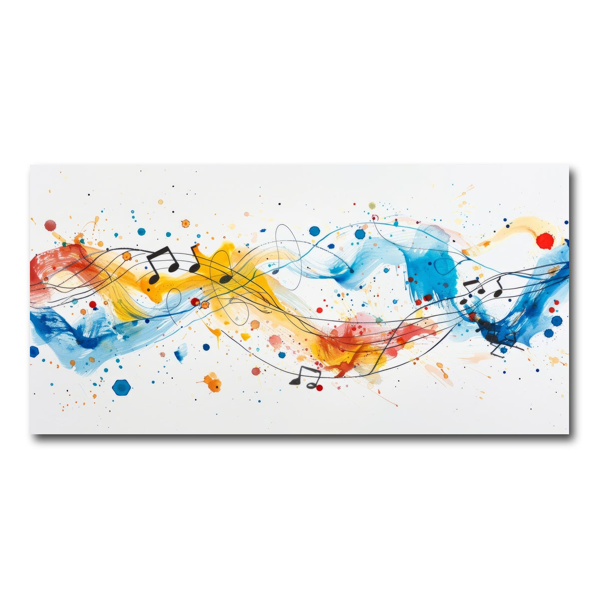 AUTO-MOCKUP WHITE | Minimalist Musical Notes | 1 Piece | Gallery Wrap Canvas | group=2x1