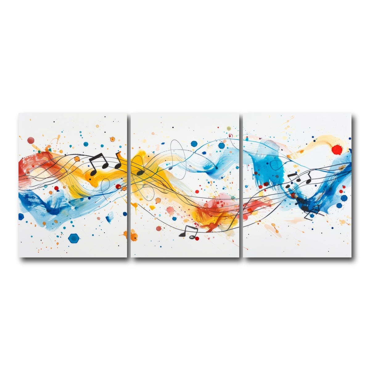 AUTO-MOCKUP WHITE | Minimalist Musical Notes | 3 Piece | Gallery Wrap Canvas | group=18x24