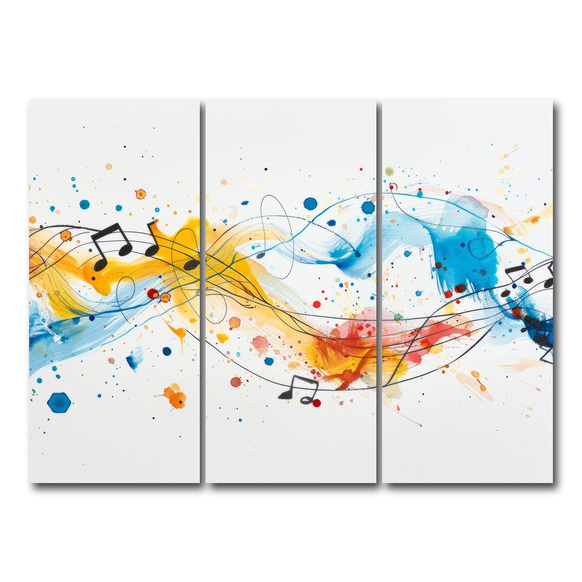 AUTO-MOCKUP WHITE | Minimalist Musical Notes | 3 Piece | Gallery Wrap Canvas | group=8x18