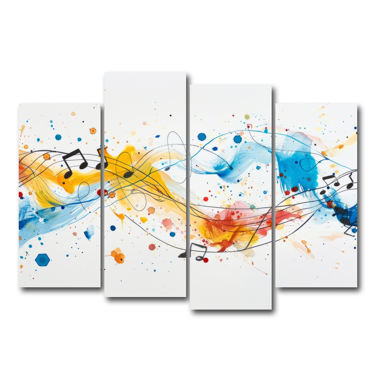 AUTO-MOCKUP WHITE | Minimalist Musical Notes | 4 Piece | Gallery Wrap Canvas | group=4_normal