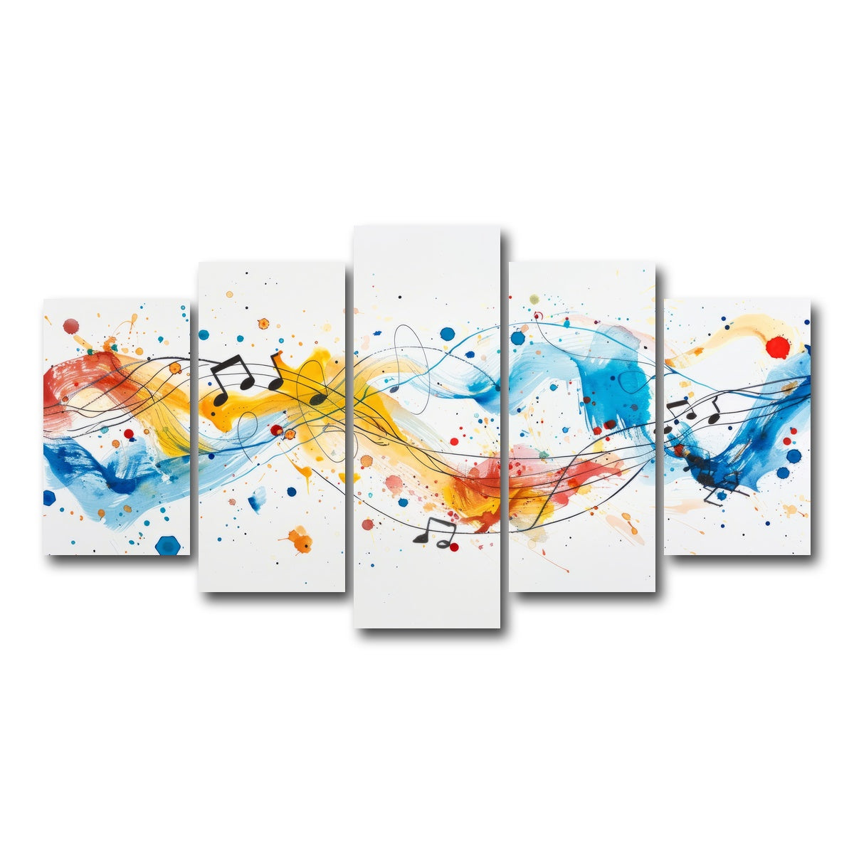 AUTO-MOCKUP WHITE | Minimalist Musical Notes | 5 Piece | Gallery Wrap Canvas | group=5_normal