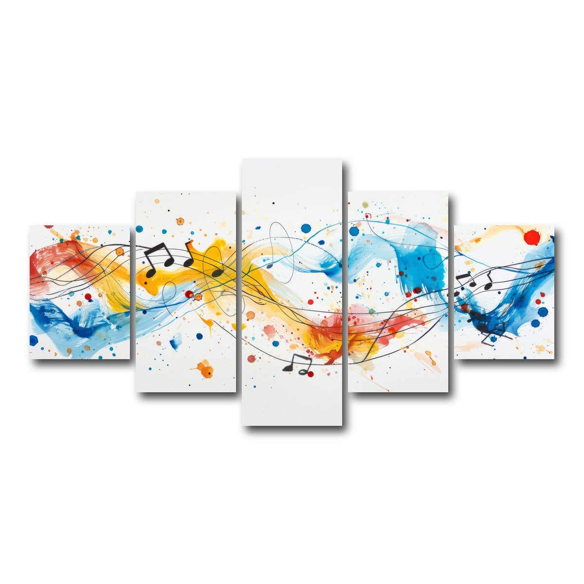 AUTO-MOCKUP WHITE | Minimalist Musical Notes | 5 Piece | Gallery Wrap Canvas | group=5_short