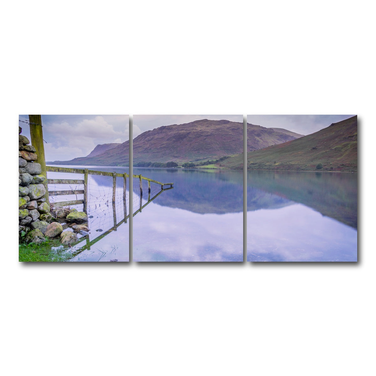 AUTO-MOCKUP WHITE | Mirrored Fence | 3 Piece | Gallery Wrap Canvas | group=18x24
