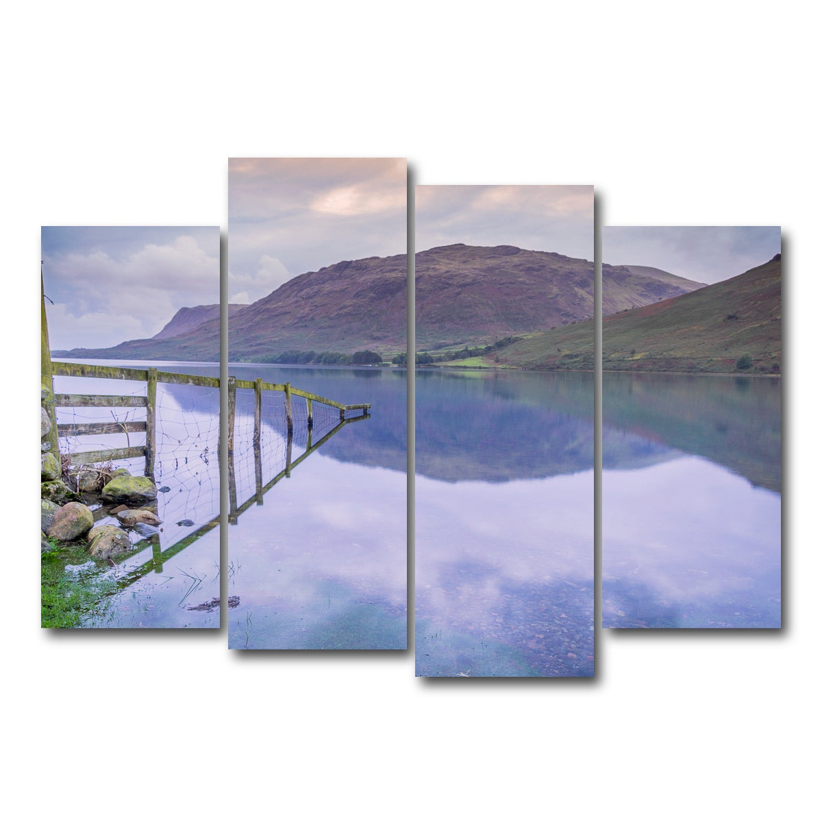 AUTO-MOCKUP WHITE | Mirrored Fence | 4 Piece | Gallery Wrap Canvas | group=4_normal