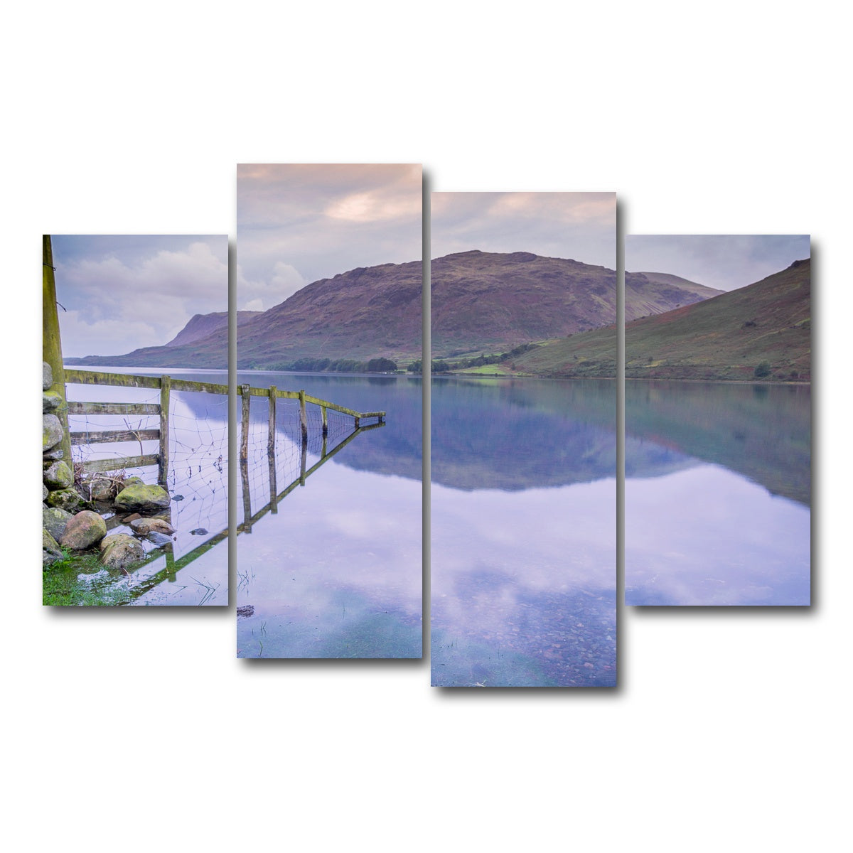 AUTO-MOCKUP WHITE | Mirrored Fence | 4 Piece | Gallery Wrap Canvas | group=4_short