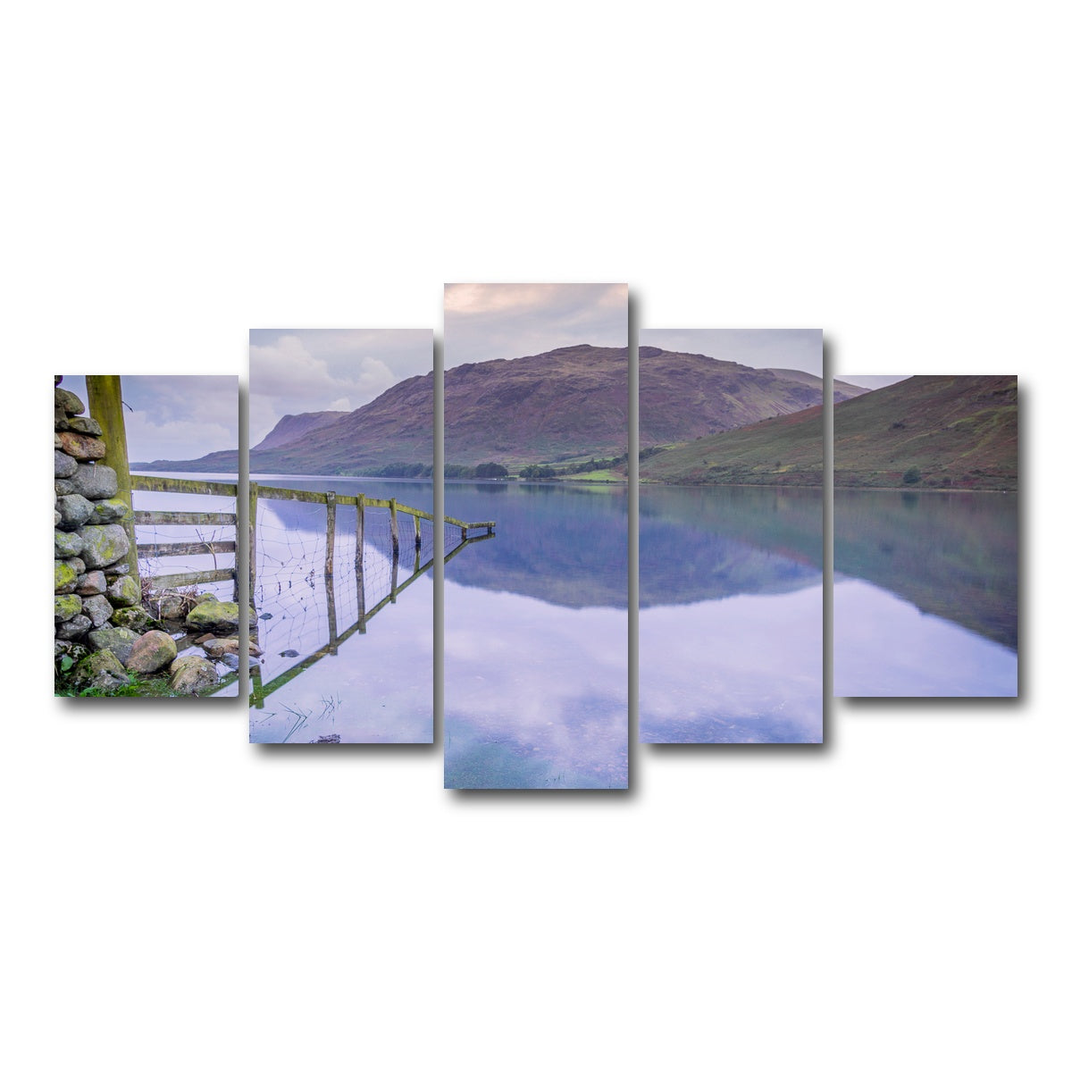 AUTO-MOCKUP WHITE | Mirrored Fence | 5 Piece | Gallery Wrap Canvas | group=5_normal
