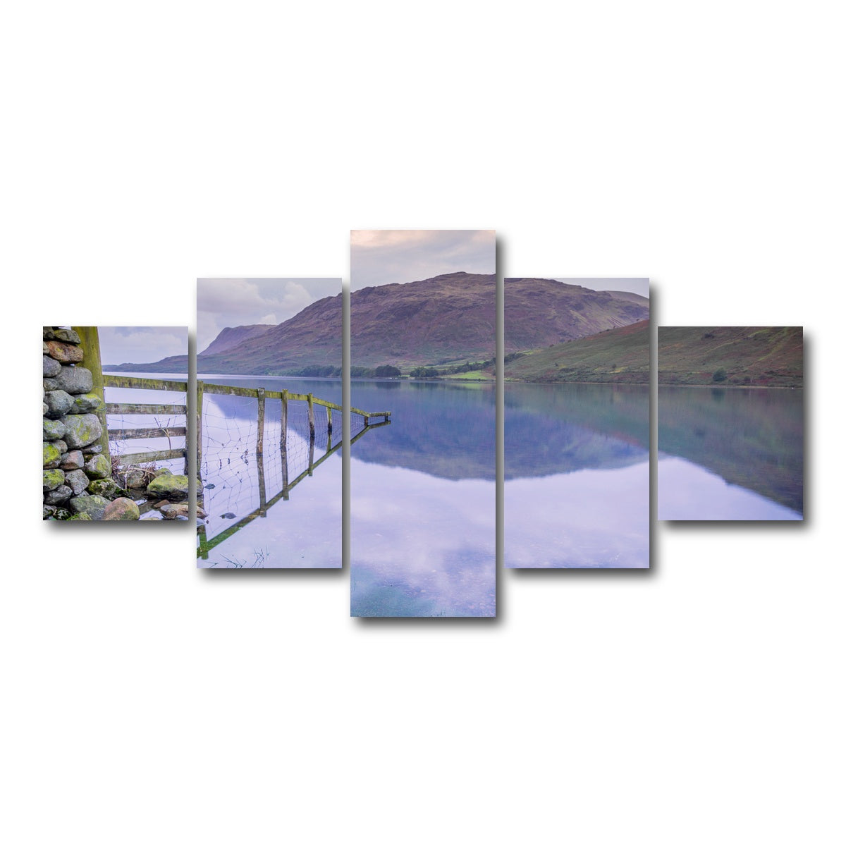 AUTO-MOCKUP WHITE | Mirrored Fence | 5 Piece | Gallery Wrap Canvas | group=5_short