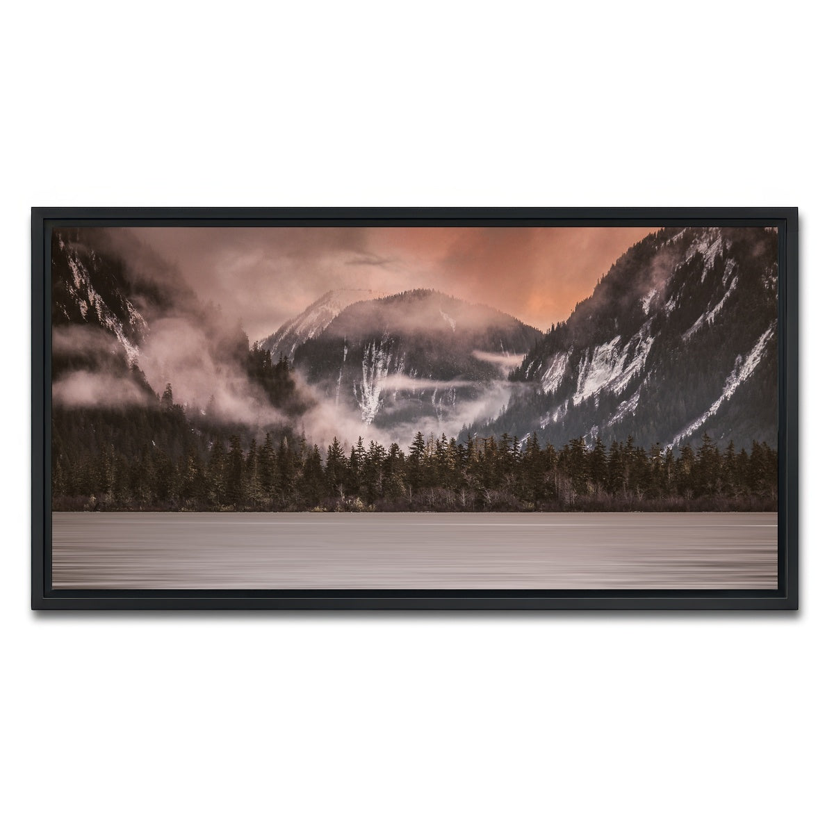 AUTO-MOCKUP WHITE | Mist Above the Waters | 1 Piece | Black Framed Canvas | group=2x1
