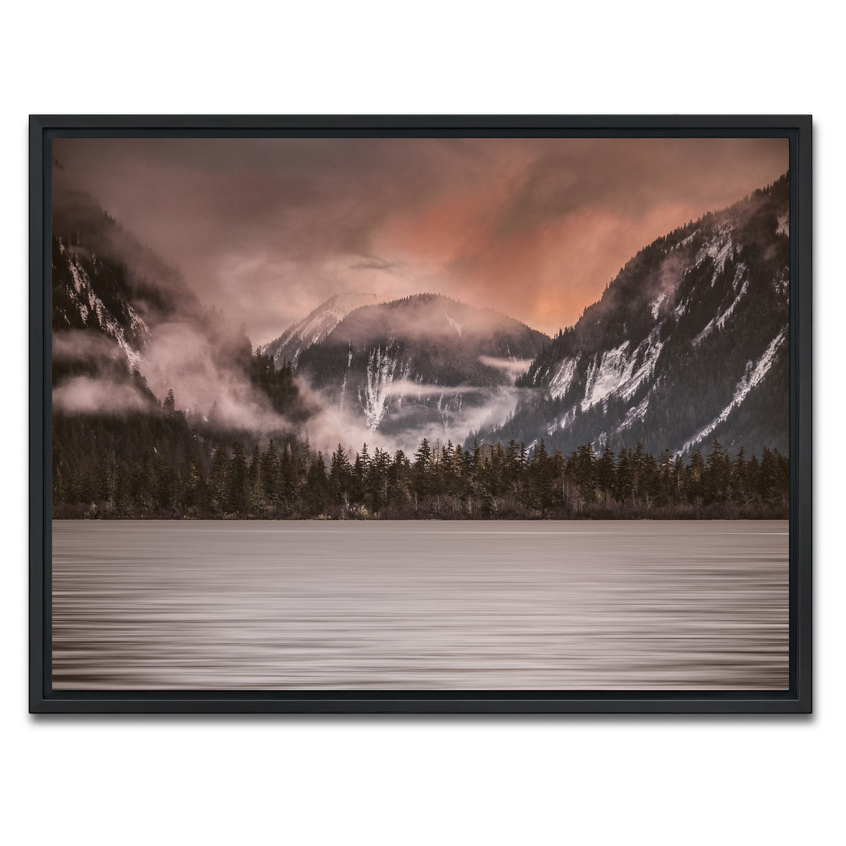 AUTO-MOCKUP WHITE | Mist Above the Waters | 1 Piece | Black Framed Canvas | group=4x3