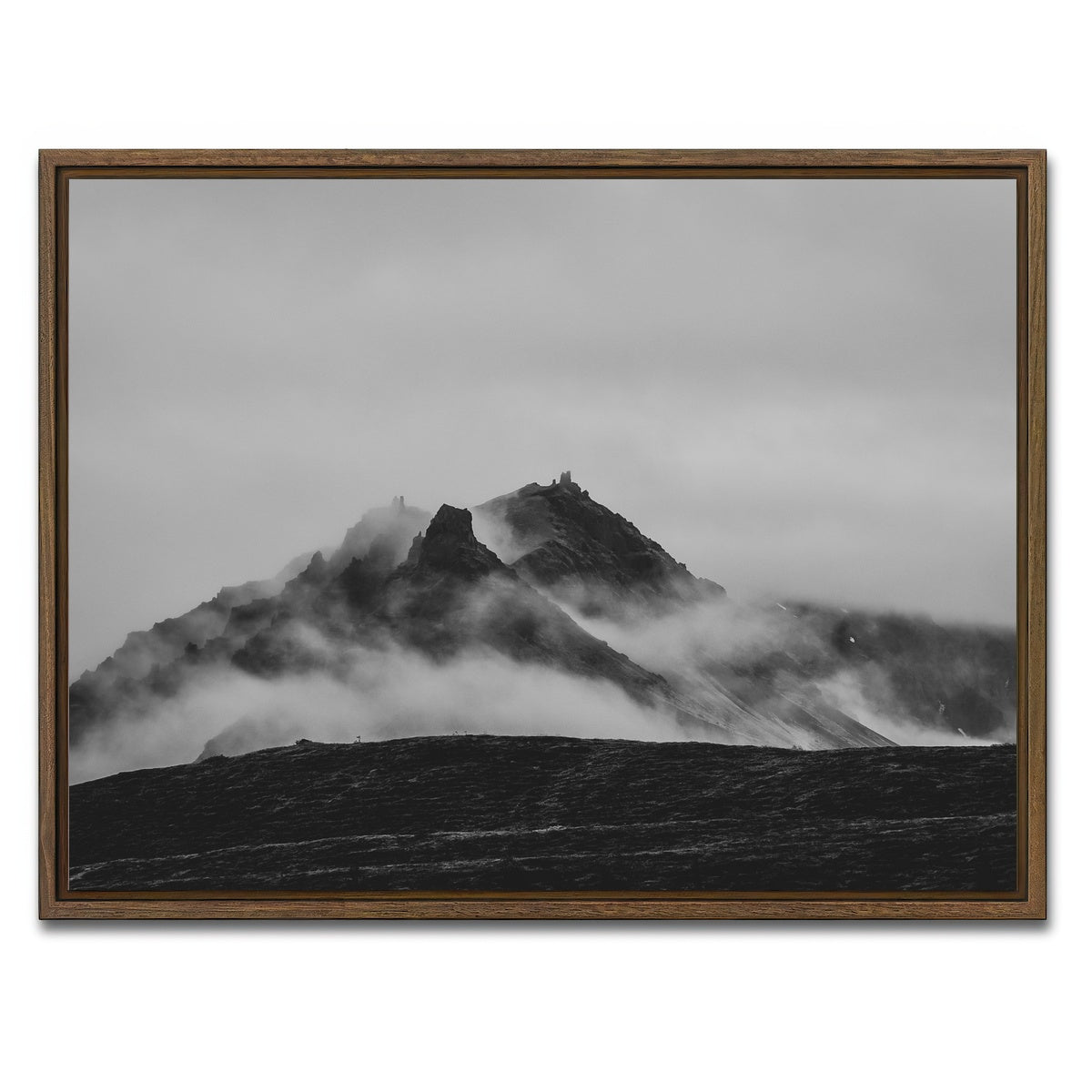 AUTO-MOCKUP WHITE | Misty Peaks | 1 Piece | Walnut Framed Canvas | group=4x3