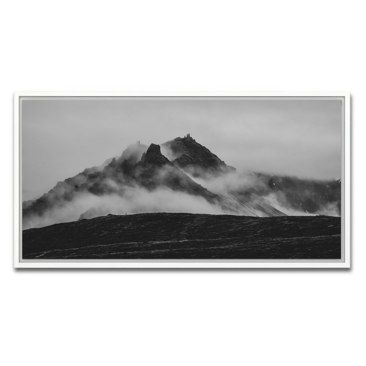 AUTO-MOCKUP WHITE | Misty Peaks | 1 Piece | White Framed Canvas | group=2x1