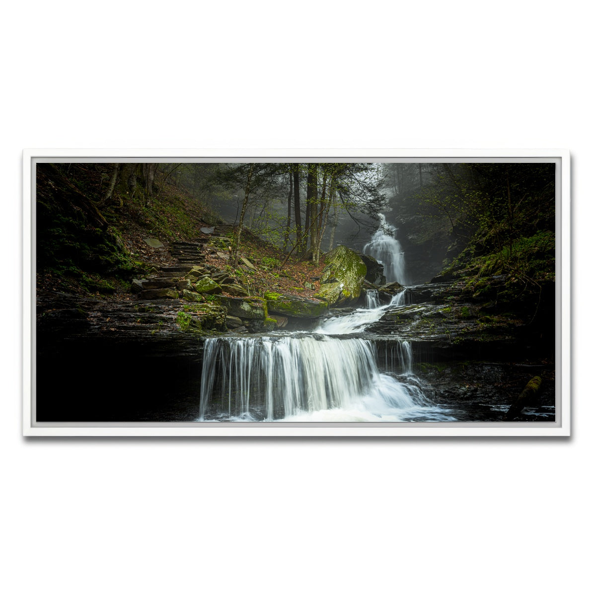 AUTO-MOCKUP WHITE | Misty Steps | 1 Piece | White Framed Canvas | group=2x1