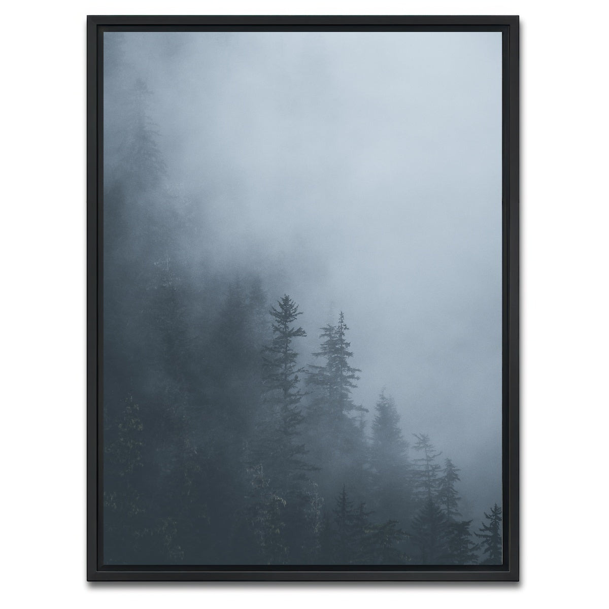 AUTO-MOCKUP WHITE | Misty Trees 1 | 1 Piece | Black Framed Canvas | group=3x4
