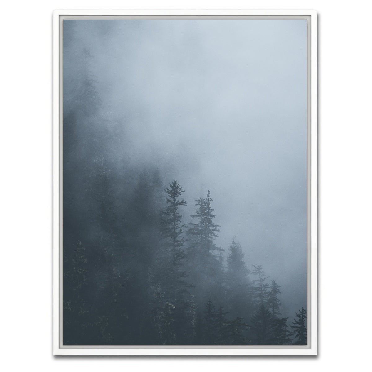 AUTO-MOCKUP WHITE | Misty Trees 1 | 1 Piece | White Framed Canvas | group=3x4