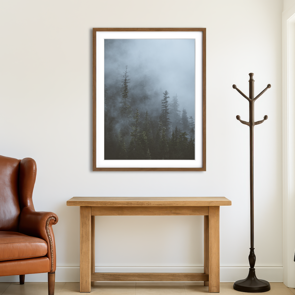 AUTO-MOCKUP ROOM | Misty Trees 3 Wall Art