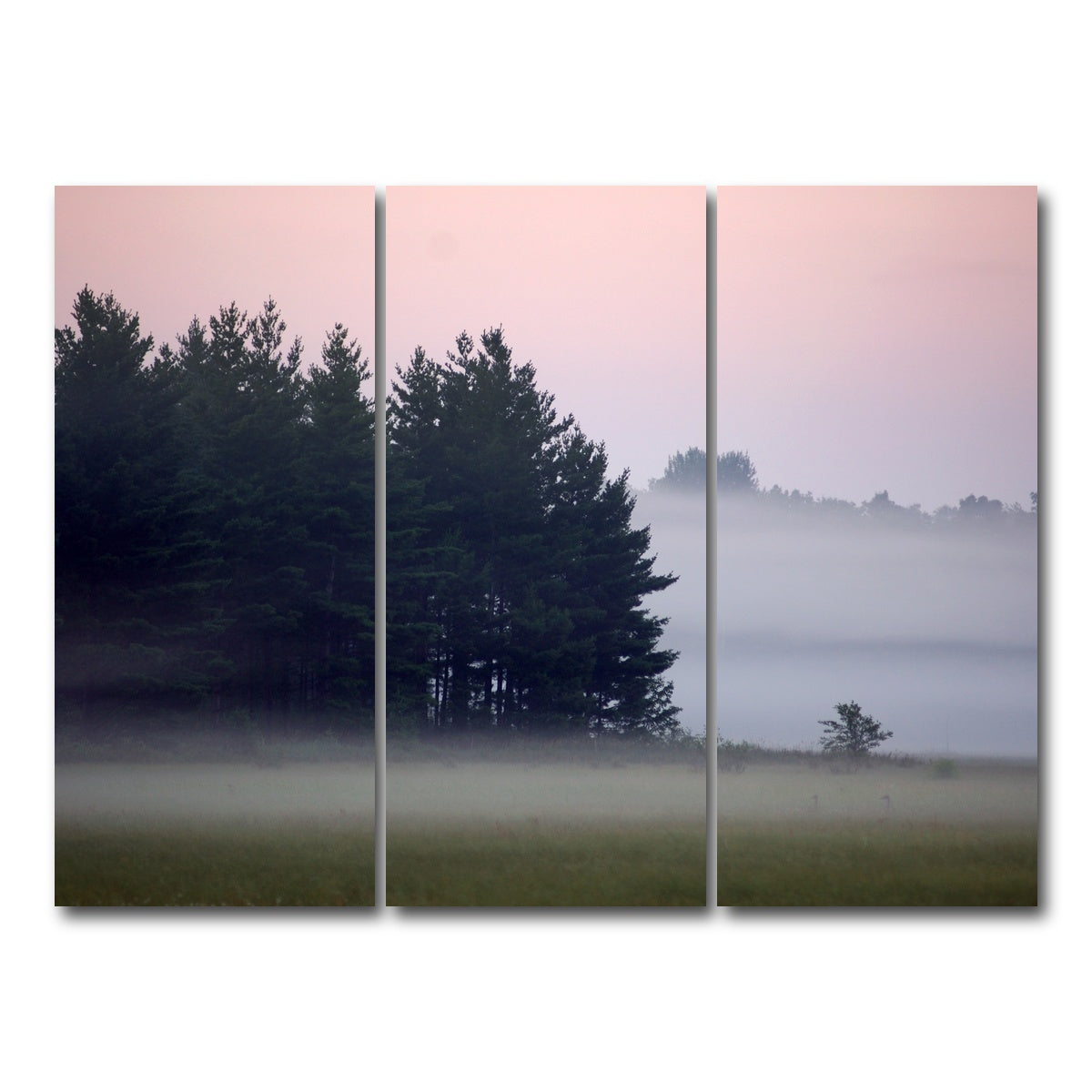 AUTO-MOCKUP WHITE | Misty Wisconsin Morning Castle Rock Lake | 3 Piece | Gallery Wrap Canvas | group=8x18