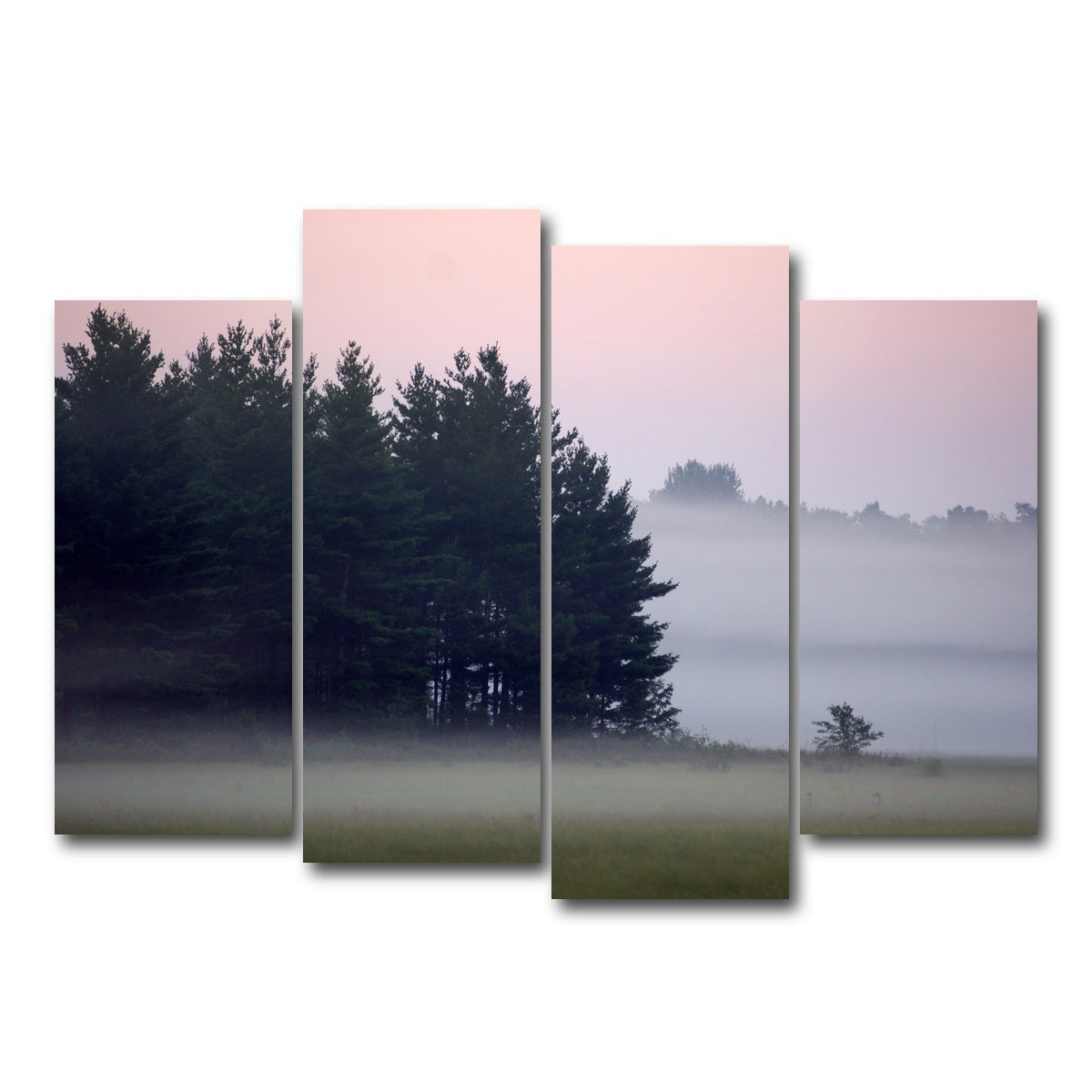 AUTO-MOCKUP WHITE | Misty Wisconsin Morning Castle Rock Lake | 4 Piece | Gallery Wrap Canvas | group=4_normal