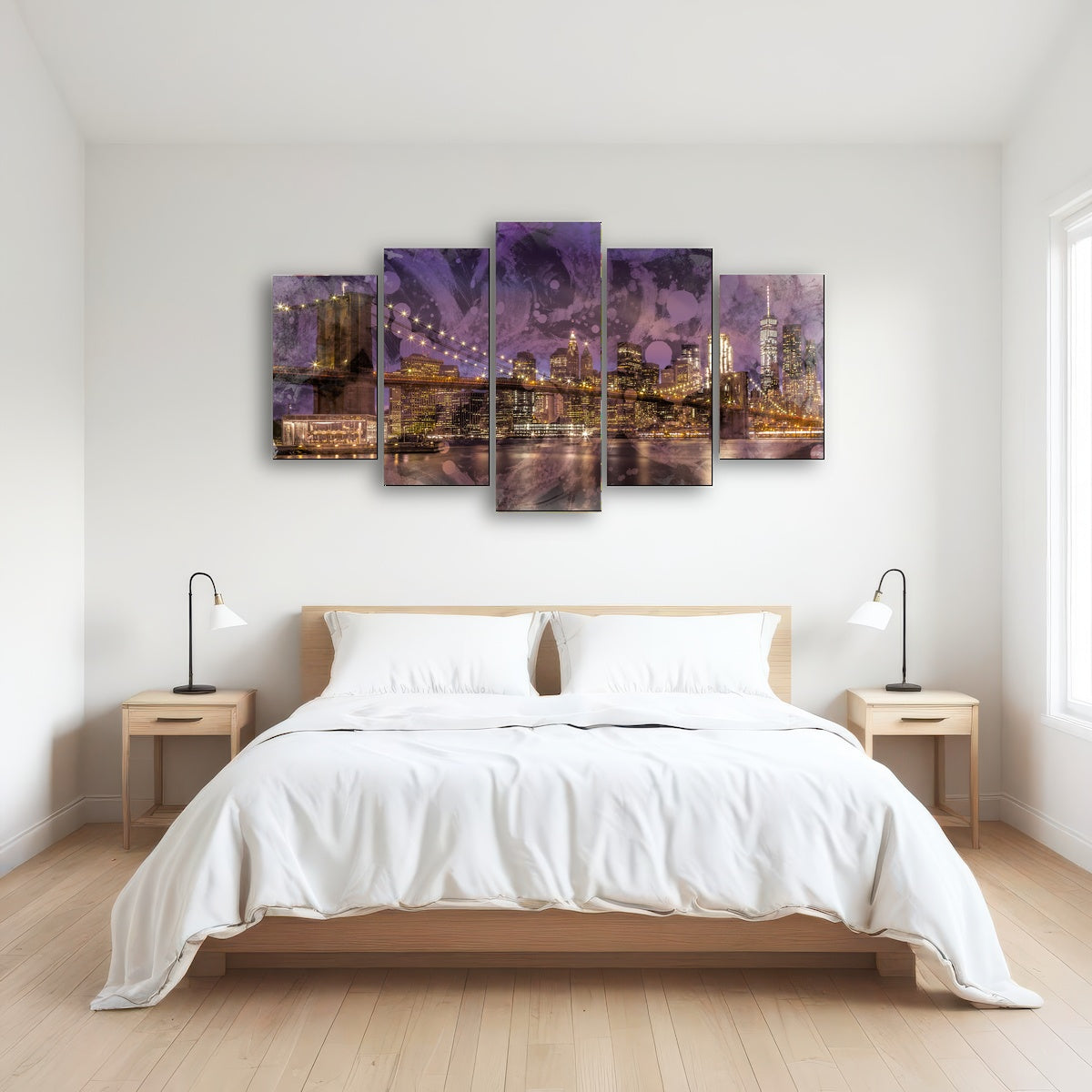 AUTO-MOCKUP ROOM | Modern Art BROOKLYN BRIDGE Sunset