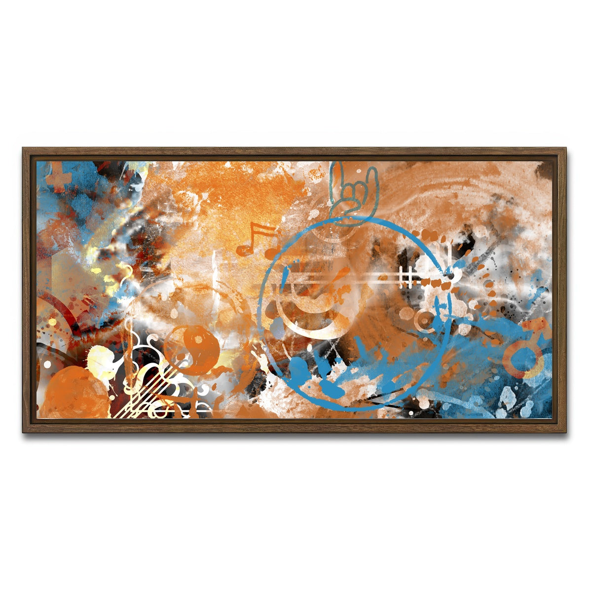 AUTO-MOCKUP WHITE | Modern Art Beyond Control | 1 Piece | Walnut Framed Canvas | group=2x1