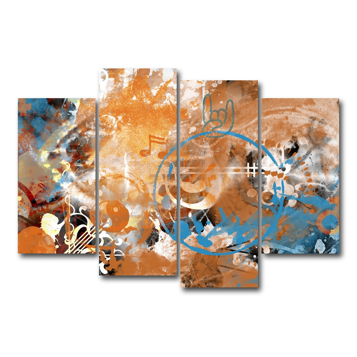 AUTO-MOCKUP WHITE | Modern Art Beyond Control | 4 Piece | Gallery Wrap Canvas | group=4_short